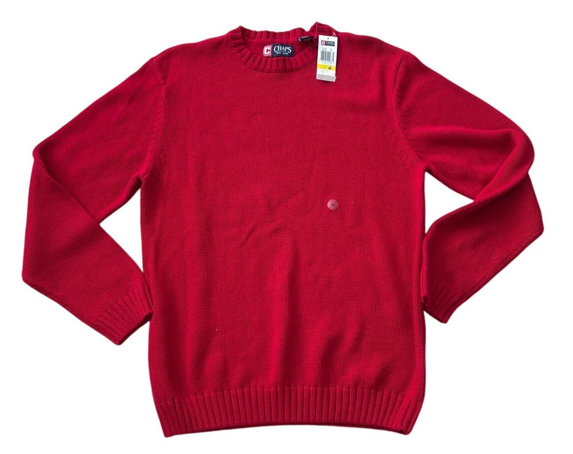 Chaps Red Cotton Crewneck Sweater NWT Size M - Etsy Ireland