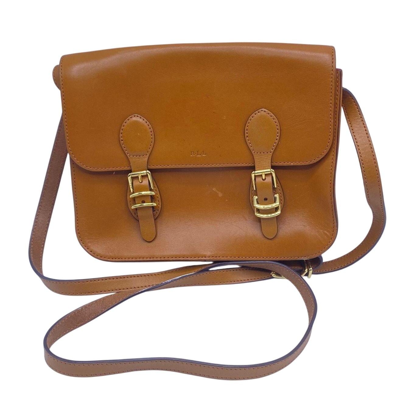 ショルダーバッグ・ポシェット POLO RALPH LAUREN BROWN LEATHER SHOULDER BAG Lauren Ralph Lauren Brown Leather Crossbody Bag - Classic