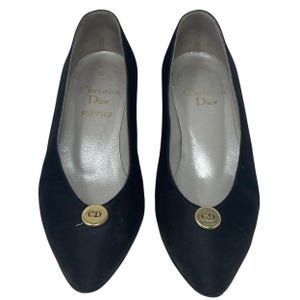 靴 Vintage Dior Leather Pumps 36 1/2 CHRISTIAN DIOR Vintage Leather Miss Dior Pumps Black | Luxity