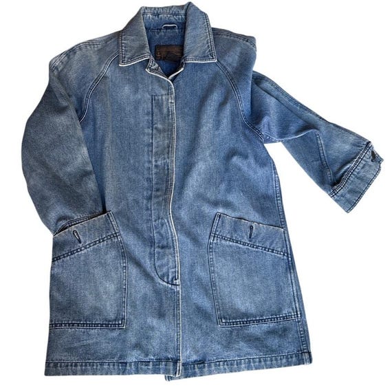 Men's Size L Eddie Bauer Vintage Denim Chore Jacket Workwear