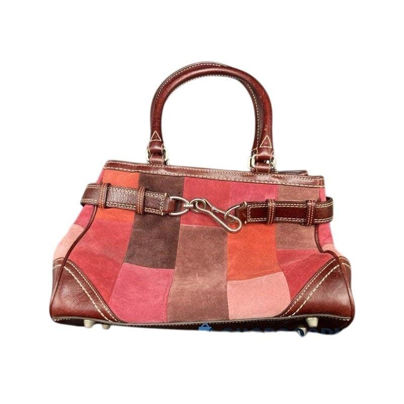 Coach Legacy Patchwork Suede & Leather Satchel Bag Burgundy Coach Legacy Patchwork Suede & Leather Satchel Bag Burgundy
