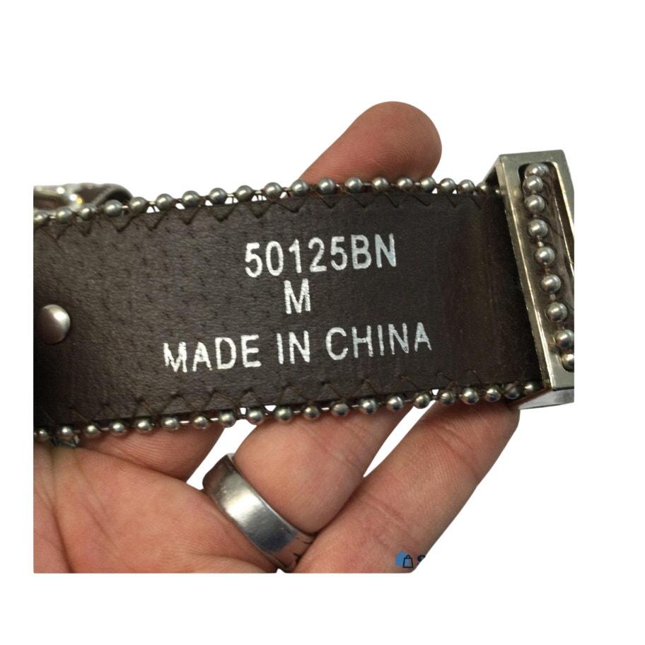 Rhinestone Western Leather Belt Size M Nocona Horseshoe Silver Buckle Rodeo Rhinestone Western Leather Belt Size M Nocona Horseshoe  main image 2