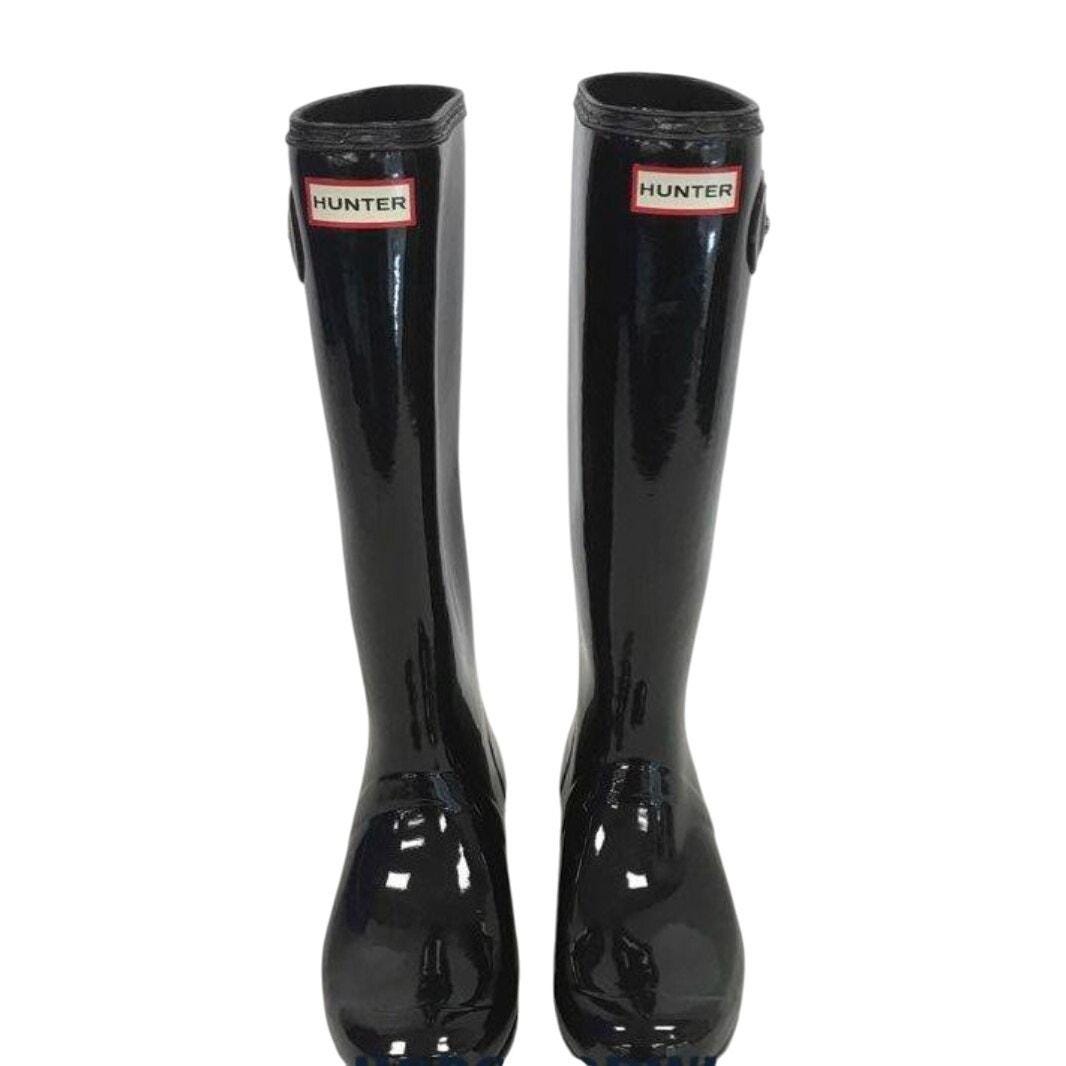 Hunter Original Tour Gloss Black Tall Rain Boots 8 NWOT - Etsy Israel