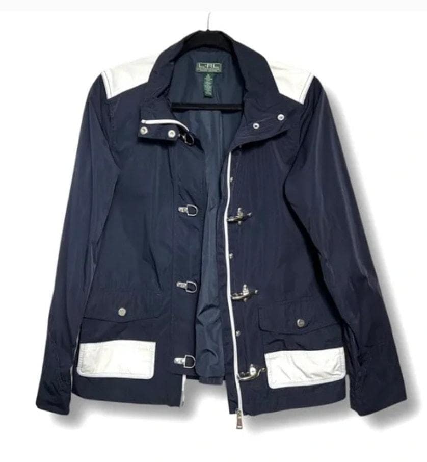 Women's XL Lauren Ralph Lauren Fireman Clasp Jacket Navy