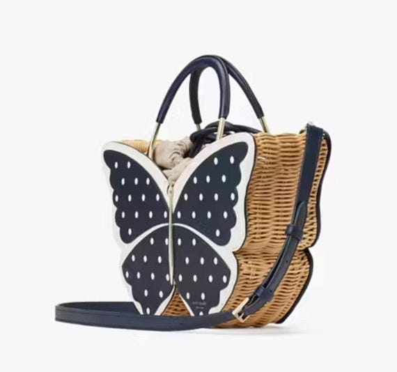 【kate spade】 wing it polka dot wicker butterfly satchel ★ Wing It Polka Dot Wicker Butterfly Satchel | Kate Spade New