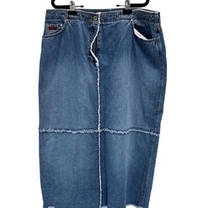 Women’s 16W Ralph Lauren Jeans Co. Y2K Denim Skirt Blue Paneled Midi Vintage