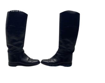 Marlborough Black Leather Riding Boots Made in England 6.5  display picture 2