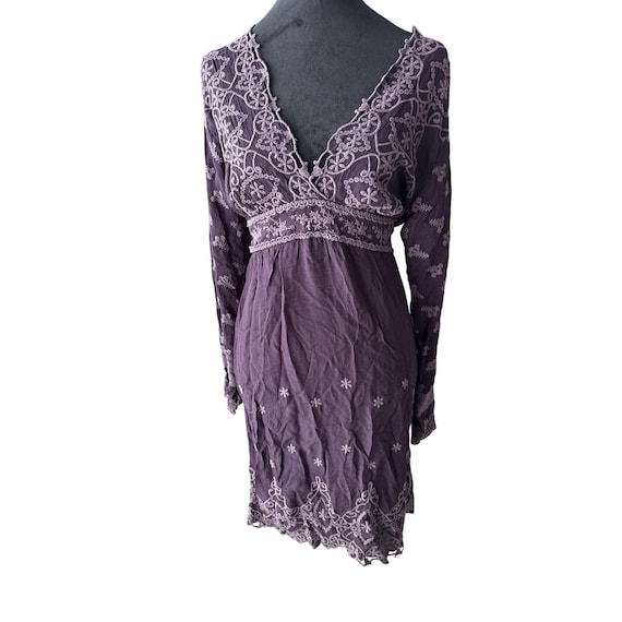 johnny was boho tunic dress Purple Embroidered Festival Color:Woodrose color: Blacks Gamivast Dresses for Women