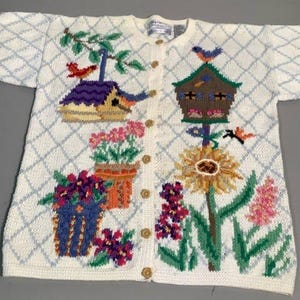 激レアヴィンテージ ノーザン・アイルズ 総柄ハンドメイドパッチワークカーディガン 激レアヴィンテージ ノーザン・アイルズ 総柄ハンドメイドパッチワーク