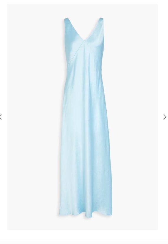 Women's M Vince Sky Blue Satin Slip Dress Bridal Brunch Wedding Guest