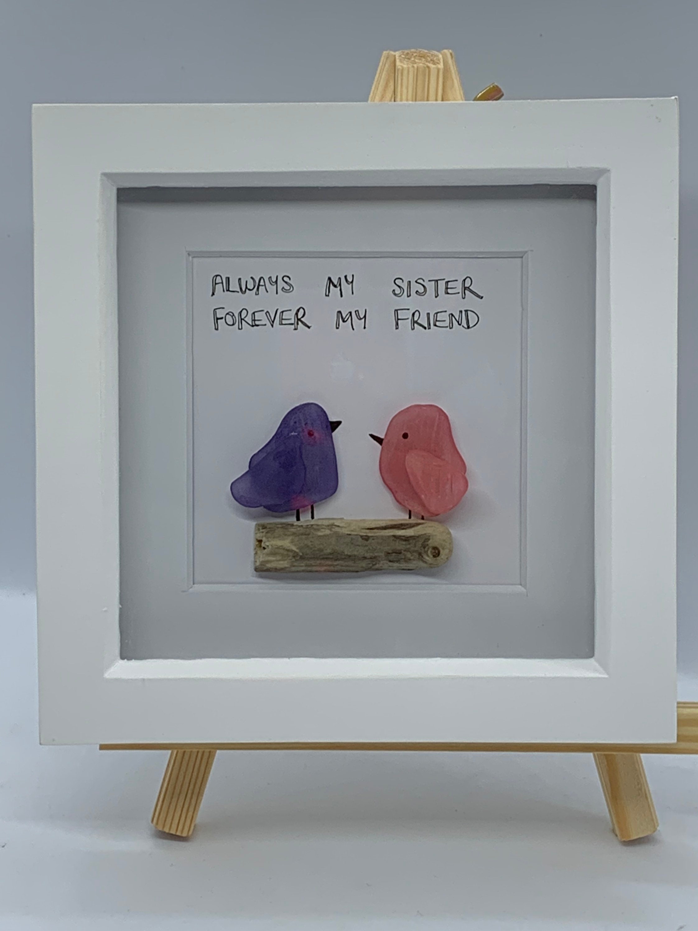 Sea Glass Art Frame Quote Sister Forever My Friend Seaglass Etsy