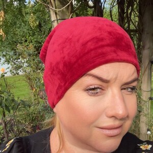 Chemo Headwear Beanie Hat Cap Warm Soft Velour Stretch Turban Hwadscarf Thick Bandana Super Warmth Velvet - Free UK P&P