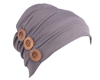DJC Jewelled Chemo Hair Loss Beanie Hat Scarf Turban Head Wrap Cancer Navy Chemo Headwear for Women