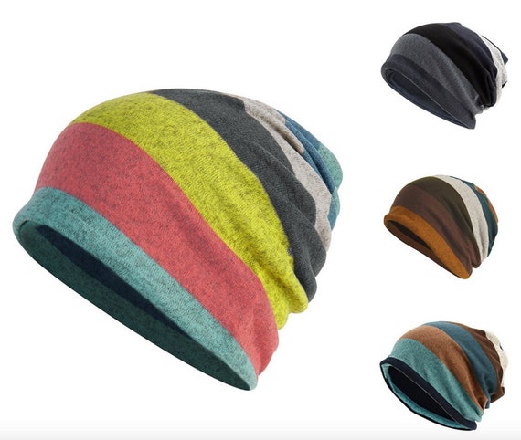 Chemo Beanie Hat Headwear Stripe Cap 