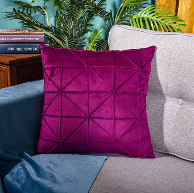 Velvet Velour Cushion Cover Luxury Geometric Ultra Soft Etsy