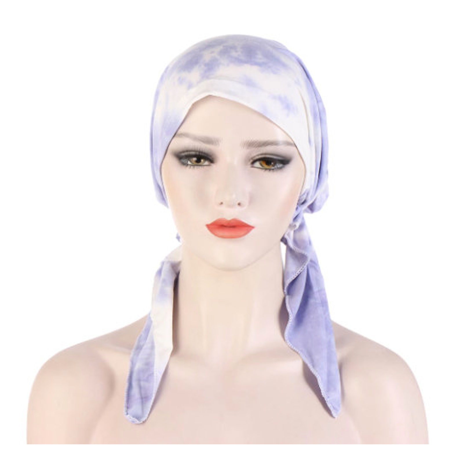 Turbante da donna con nodo superiore, decorazione floreale, copricapo da donna musulmana, berretto, copricapo, tinta una, accessori per cappelli indiani  200000345