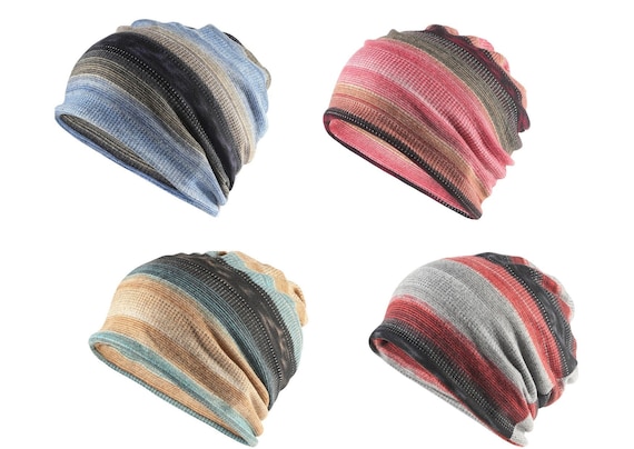 Chemo Beanie Hat Headwear Stripe Cap 