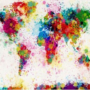 Painting by numbers Adults UK Based Fast Delivery - Colourful Splash World Map - London based FREE UK P&P