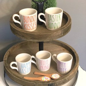 Mini Spring Mug: Tiered Tray Coffee Bar Decor