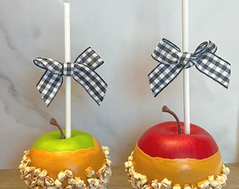 Faux Caramel Apple with Nuts: Fall Tiered Tray Decor (Set of 2)