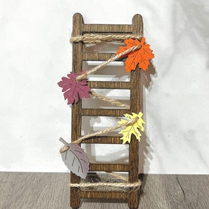 Mini Wooden Ladder, Mini Fall Ladder, Tiered Tray Decor, Fall Tiered Tray, Leaves, Autumn Decor, Fall Decor