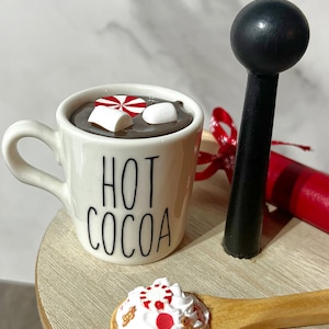 Mini Faux Hot Cocoa Mug: Winter Tiered Tray Decor