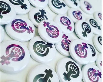 1 inch Feminist pin back buttons