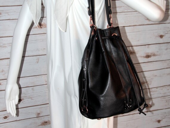 rose gold bucket bag