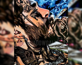Post Malone hand painted design quality poster PRINT