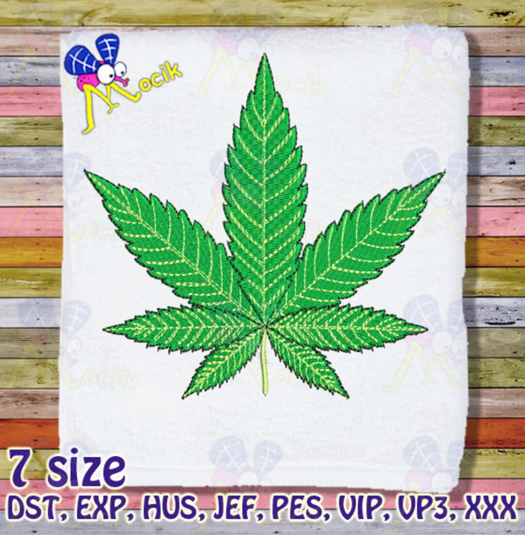 Marijuana Cannabis Leaf Embroidery Design,machine Embroidery Designs