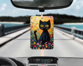 Odświeżacz powietrza Floral Cat – estetyczny wiszący dodatek do samochodu, dekoracja samochodu