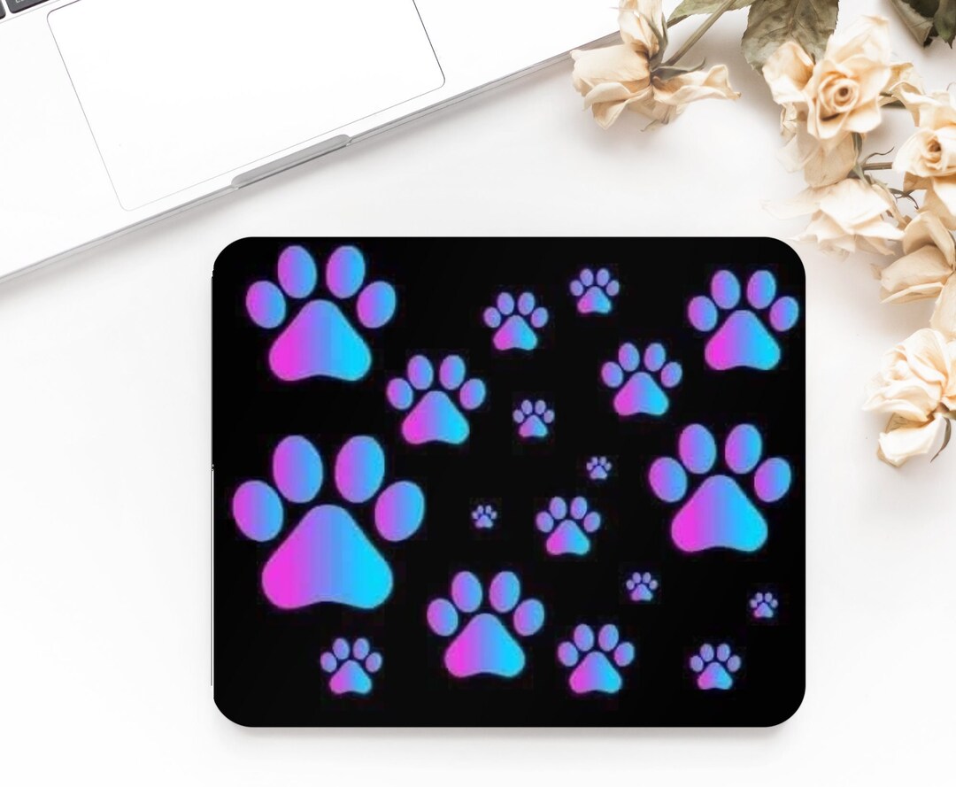 Printed Paw Print Design Anti - Slip Mouse Pad. Laptop, Office, Ipad ...