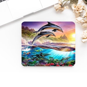 Dolphin Design halkfri musmatta. Laptop, kontor, iPad, PC, spel, hemmakontor, dator, present