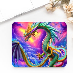 Colourful Dragon Anti - slip mouse pad, Office Gift, Mouse mat, Rectangle Mousepad Desk Mouse Pad