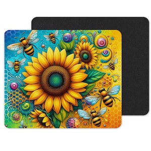 Bee Sunflower Anti - slip mouse pad Office Gift Mousemat Mousepad Rectangle Mousepad Desk Mouse Pad