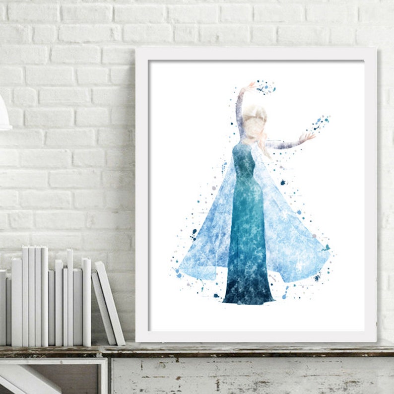 Printable Frozen Elsa Watercolor Wall Art Disney Princess Etsy Australia