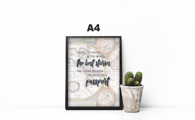 Travel Quote Poster, Travel Quote Printable, Travel Art Print, Travel Inspiration Art, Printable Wanderlust Art, Travel Wall Art image 7