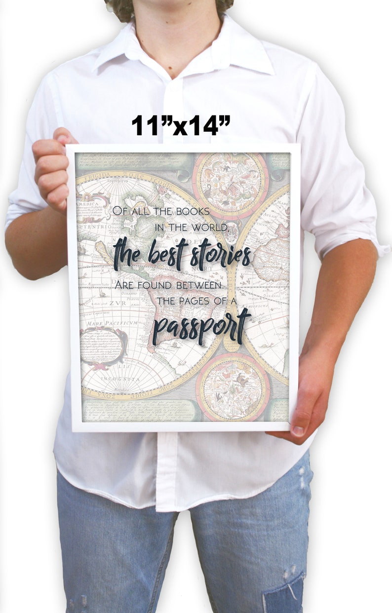 Travel Quote Poster, Travel Quote Printable, Travel Art Print, Travel Inspiration Art, Printable Wanderlust Art, Travel Wall Art image 5