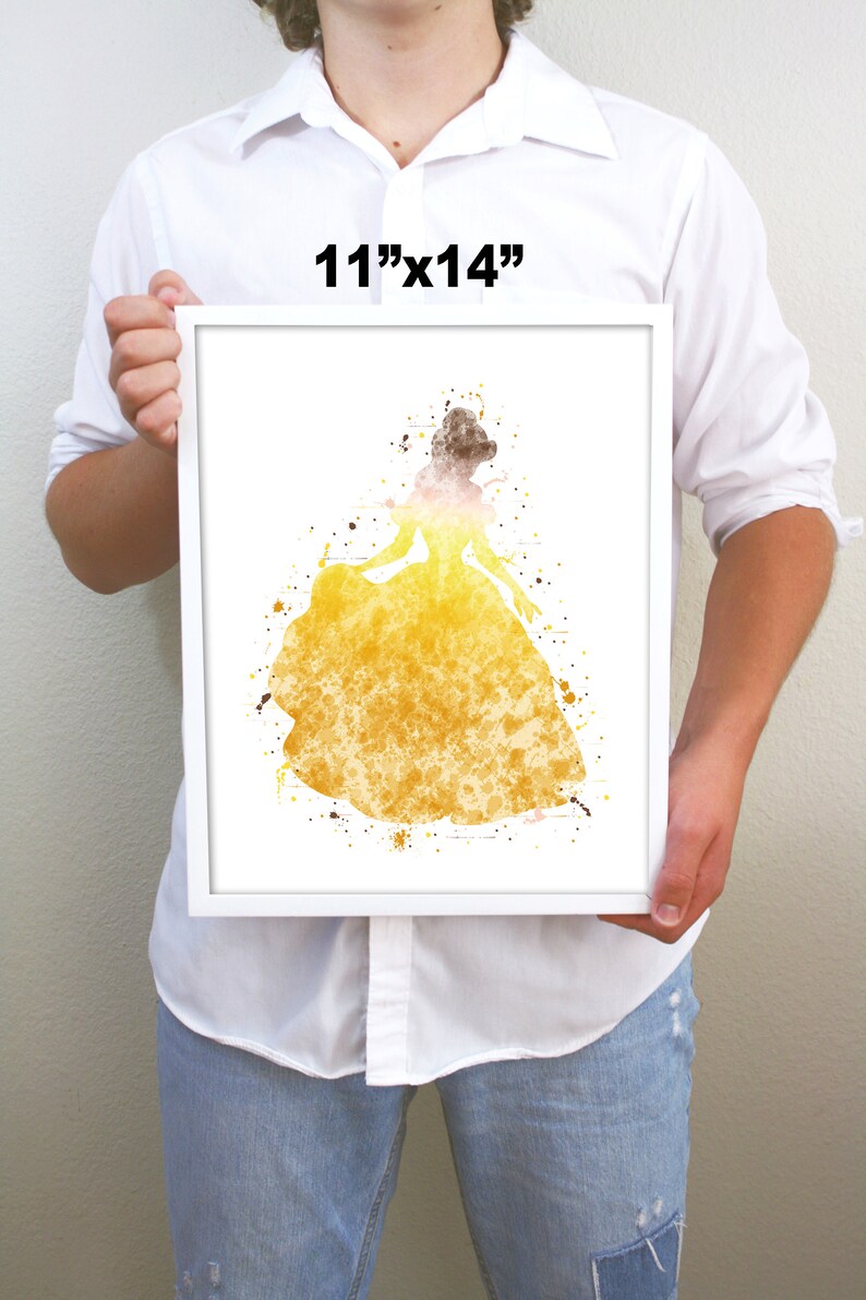 Disney Princess Room Decor Printable Belle Watercolor Wall Art Princess Print Belle Picture Belle Art Beauty and the Beast Wall Art