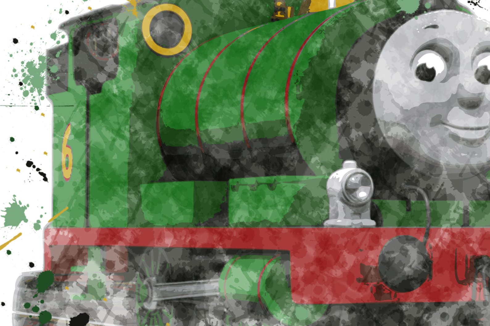 Printable Percy Watercolor Train Wall Art, Boy Kids Room Decor, Thomas ...