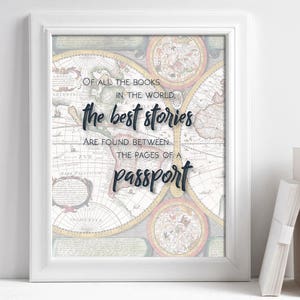 Travel Quote Poster, Travel Quote Printable, Travel Art Print, Travel Inspiration Art, Printable Wanderlust Art, Travel Wall Art image 1