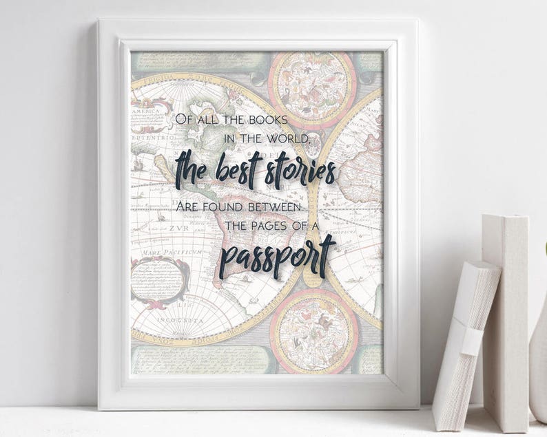 Travel Quote Poster, Travel Quote Printable, Travel Art Print, Travel Inspiration Art, Printable Wanderlust Art, Travel Wall Art image 1