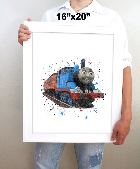 Printable Thomas The Tank Engine Watercolor Train Wall Art Boy Kids Room Decor Train Art Steam Engine Print Digital Download Picture