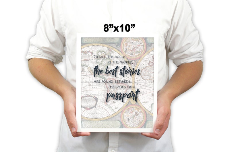 Travel Quote Poster, Travel Quote Printable, Travel Art Print, Travel Inspiration Art, Printable Wanderlust Art, Travel Wall Art image 4