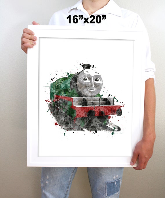 Printable Henry Watercolor Train Wall Art Boy Kids Room Etsy