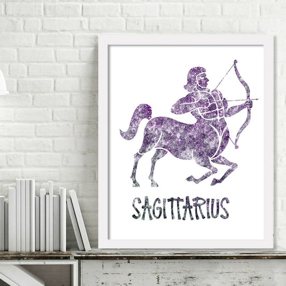 Printable Zodiac Wall Art, Sagittarius Print, November Birthday