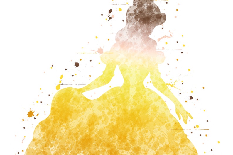 Disney Princess Room Decor Printable Belle Watercolor Wall Art Princess Print Belle Picture Belle Art Beauty and the Beast Wall Art