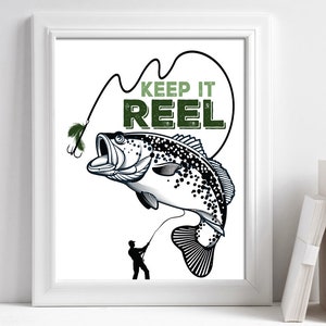Fishing Print, Keep It Reel, Fishing Quote, Fishing Wall Art, Printable Fishing Quote, Gift for Fisherman, Retirement Gift, Instant Download