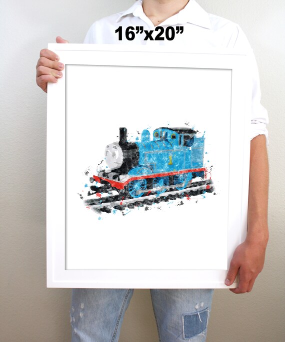 Printable Thomas The Tank Engine Watercolor Train Wall Art Boy Kids Room Decor Train Art Steam Engine Print Digital Download Picture