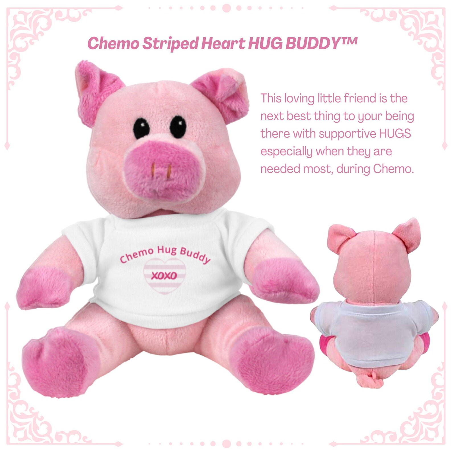 Chemo Gift Cancer Gift Plush Stuffed Pig 7.5 HUG BUDDY Etsy